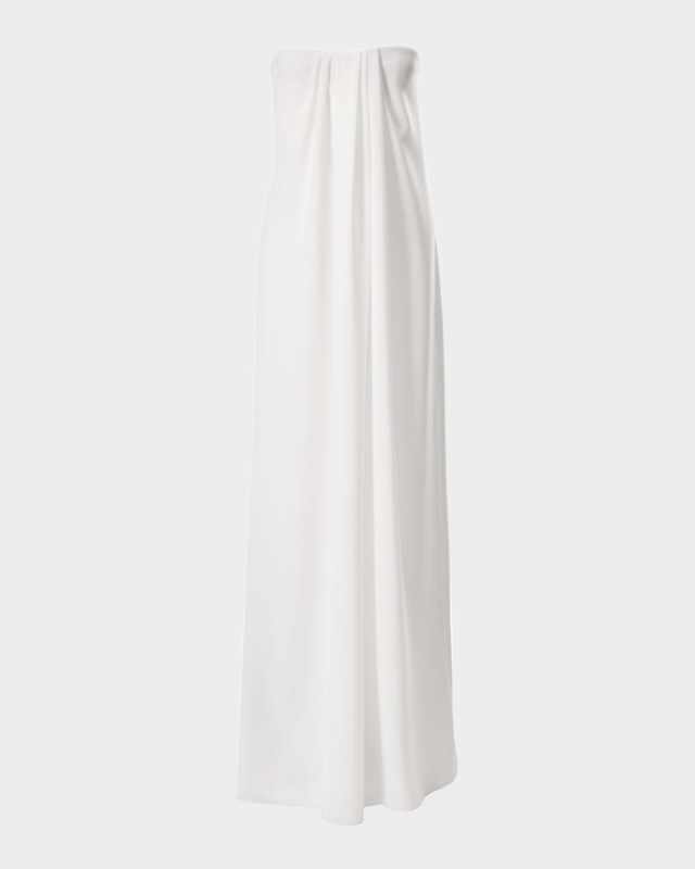 Draped-Front Strapless Gown
